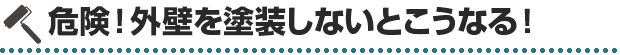 危険！外壁塗装をしないとこうなる！