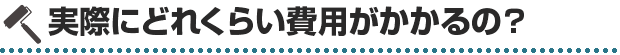 実際にどれくらい費用がかかるの？